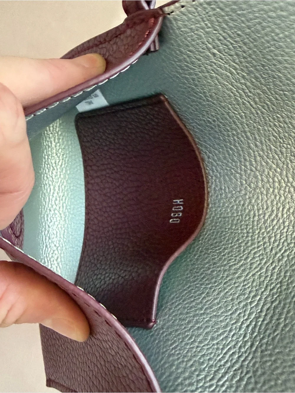 HOBO International Burgundy Pebble Leather Pouch